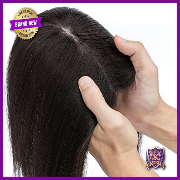 Real Human Hair Topper 8 Inch No Bangs Clip-In For Thinning Hair main image 4